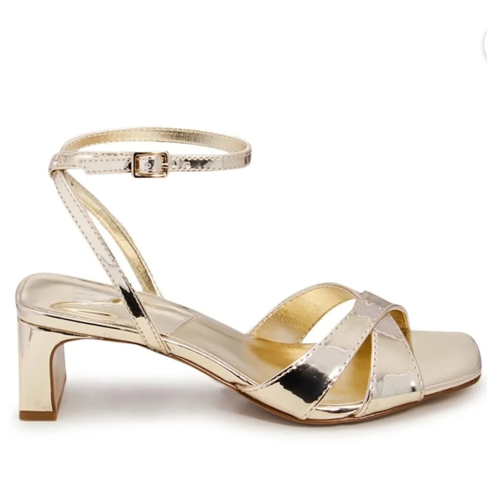 Gold Metallic Heeled Sandals